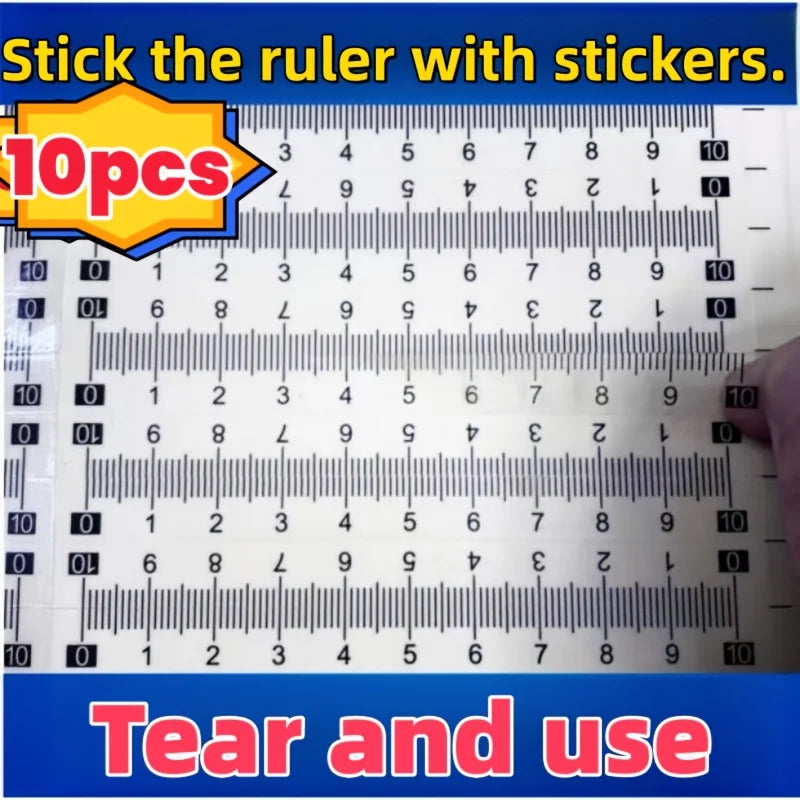 10-Piece Self-Adhesive Ruler Set – Office, Sewing & Study Self-Adhesive Ruler Set Babs