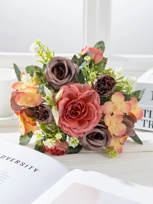 Silk Rose Artificial Flower Bouquet – Wedding & Home Decor Artificial Silk Flower Babs color 2 1 pc