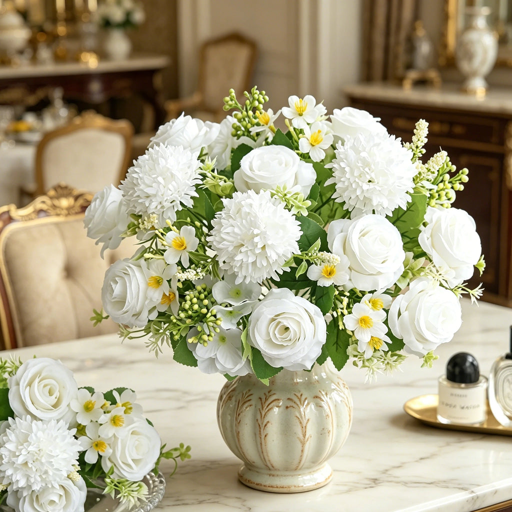 Artificial Silk Hydrangea Rose Bouquet – Wedding & Home Décor Artificial Flower Bouquet Babs