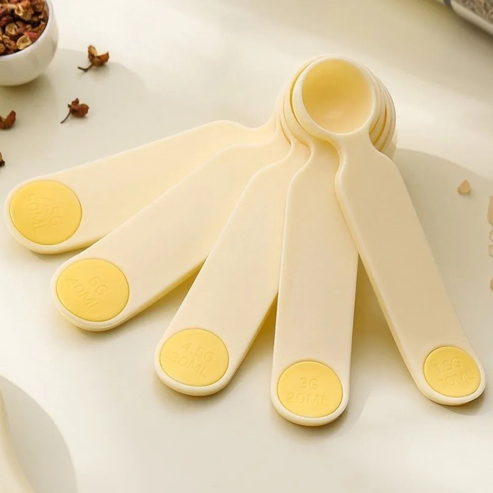 5-Piece Stacking Measuring Spoon Set – Plastic Baking Kitchen Measuring Spoon Set Babs