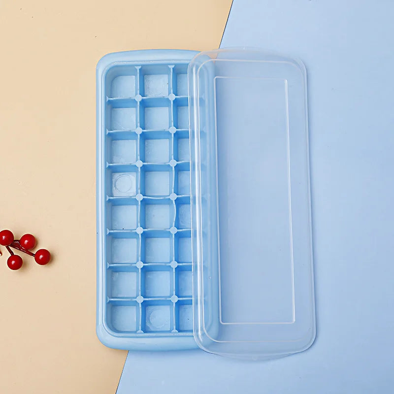 Silicone Ice Cube Tray with Lid – Flexible Easy-Release Mold Ice Cube Tray Babs blue