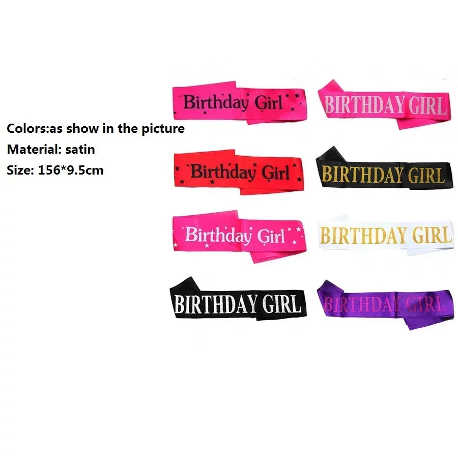 Rose Gold Satin Sash & Crystal Crown Tiara Set – Birthday Party Party Sash & Tiara Set Babs