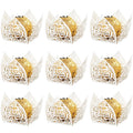 Eid Mubarak Chocolate Wrappers & Mini Baking Cups 10-50Pcs Party Treat Packaging Babs white 30pcs
