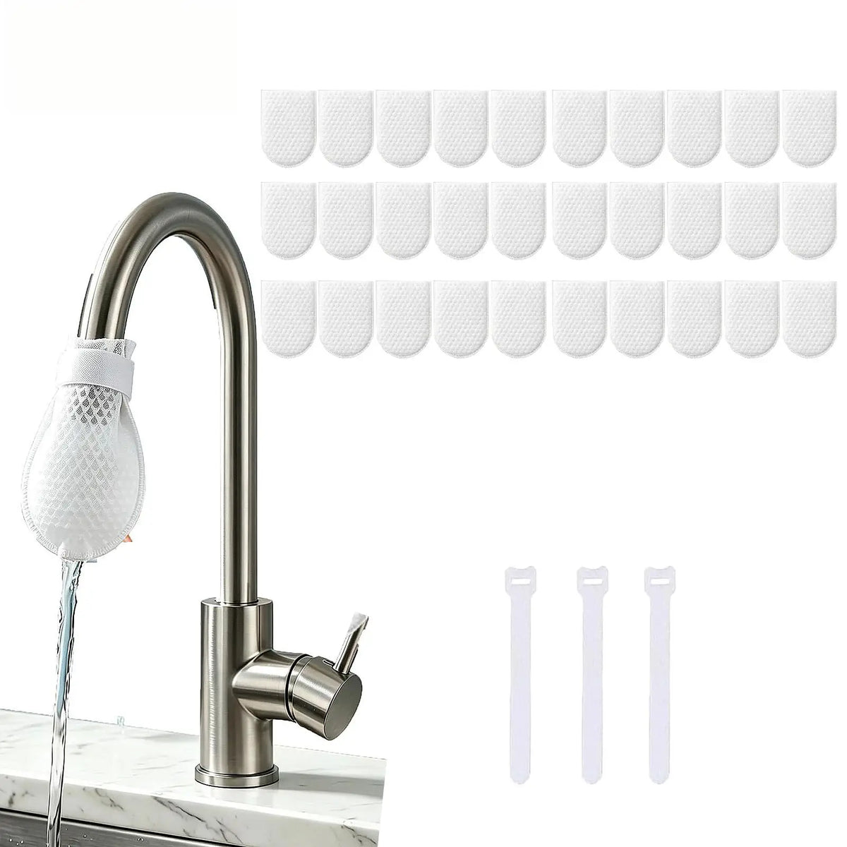 Faucet Filter Cotton Bag – Anti-Splash Tap Purifier, 200 Pack Faucet Filter Bag Babs C