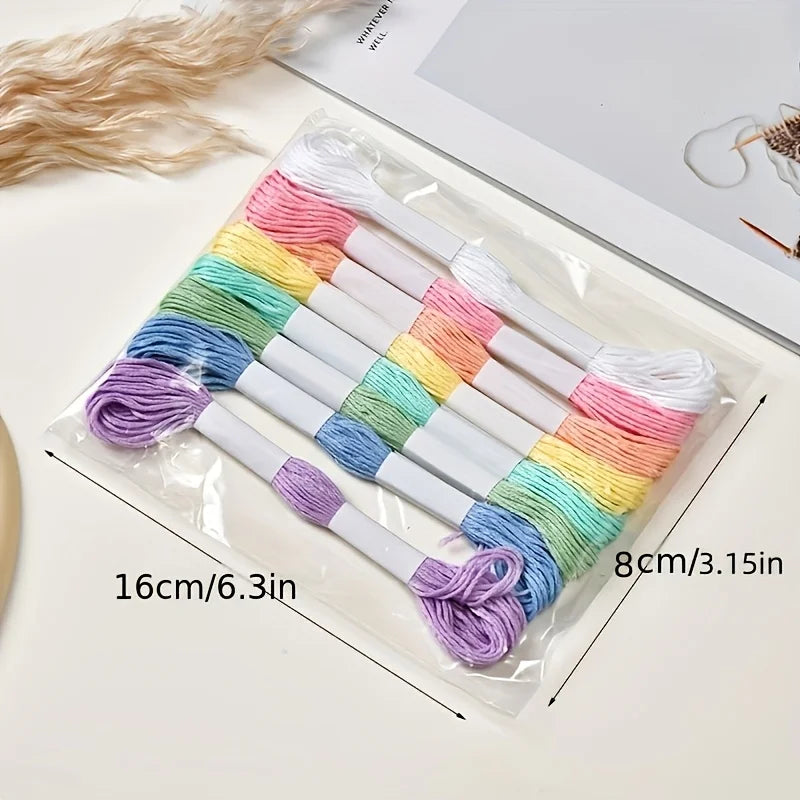 16pcs Macaron Pastel Cross Stitch Threads | DIY Craft Set Embroidery Thread Set Babs