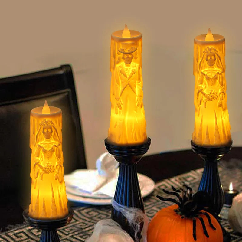 Bride & Groom LED Candle Set – Halloween & Wedding Décor LED Decorative Candles Babs