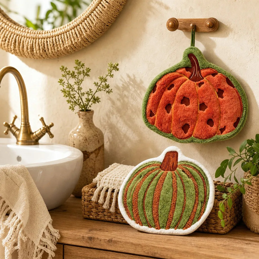 Pumpkin Hanging Hand Towel – Microfiber Quick Dry Fall Towel Hand Towel Babs