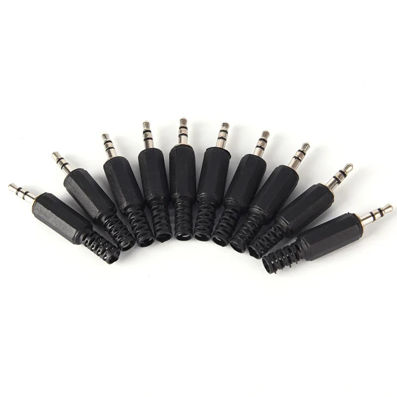 5-Pack 3.5mm Male Audio Plug Jack Stereo Connector – 4-Section Audio Connector Plug Babs