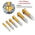 6-Pc 90° 3-Flute Titanium HSS Chamfering End Mill Deburring Set Chamfering Drill Bit Set Babs 6Pcs