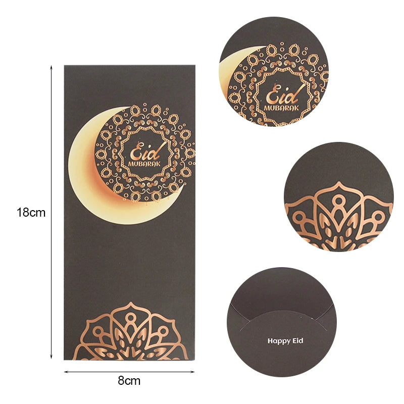 6-Piece Eid Mubarak Cash Envelopes & Money Gift Bag Set Gift Envelopes Set Babs