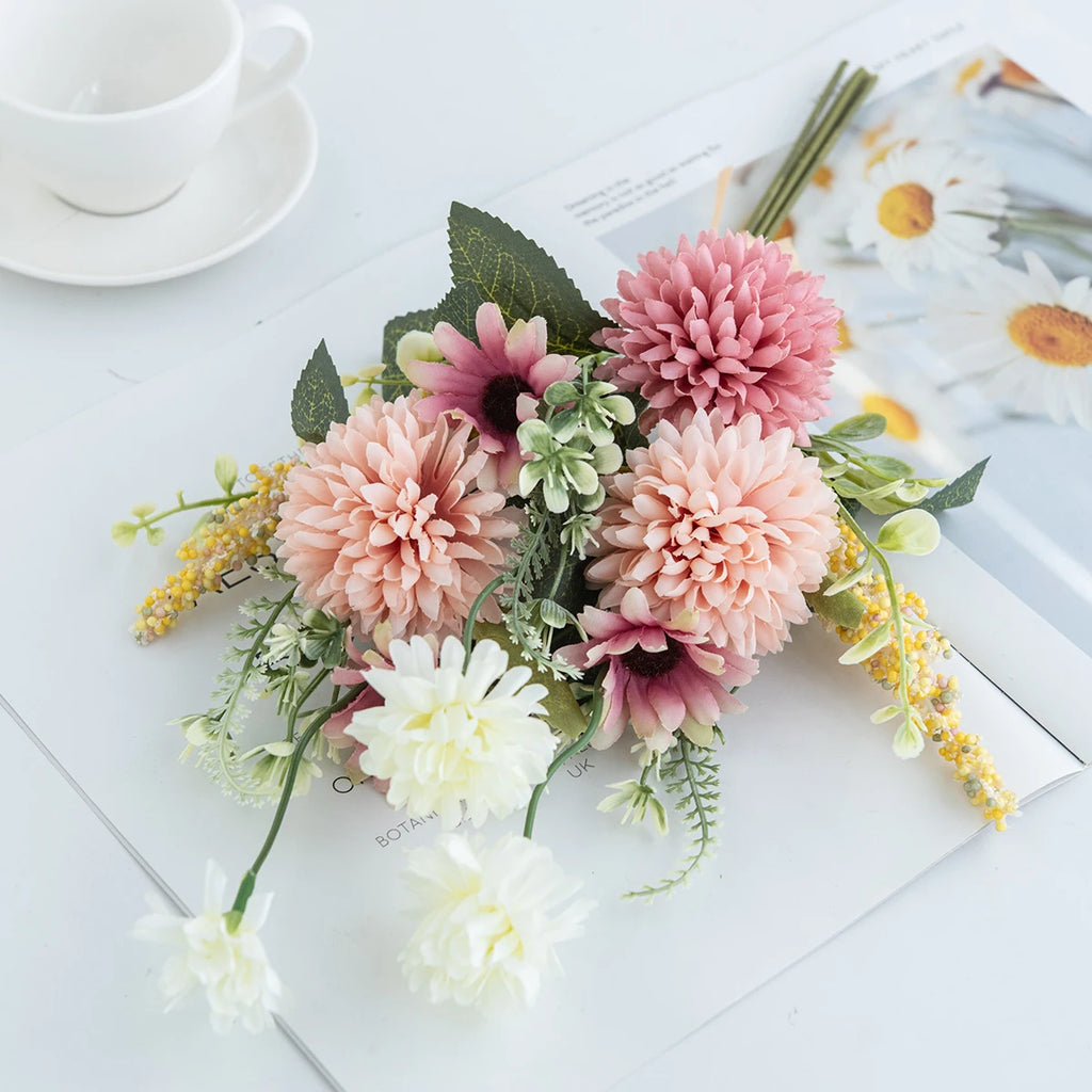 Silk Artificial Chrysanthemum Bouquet – Wedding & Home Décor Artificial Flower Bouquet Babs