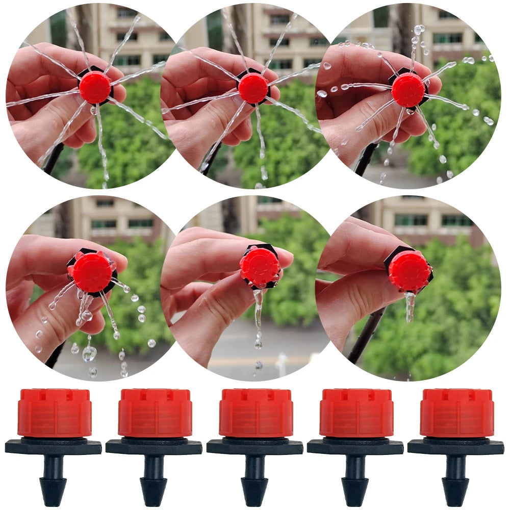 50Pcs Adjustable 4/7mm Micro Drip Nozzles – Anti-Clog Emitters Drip Irrigation Nozzles Babs