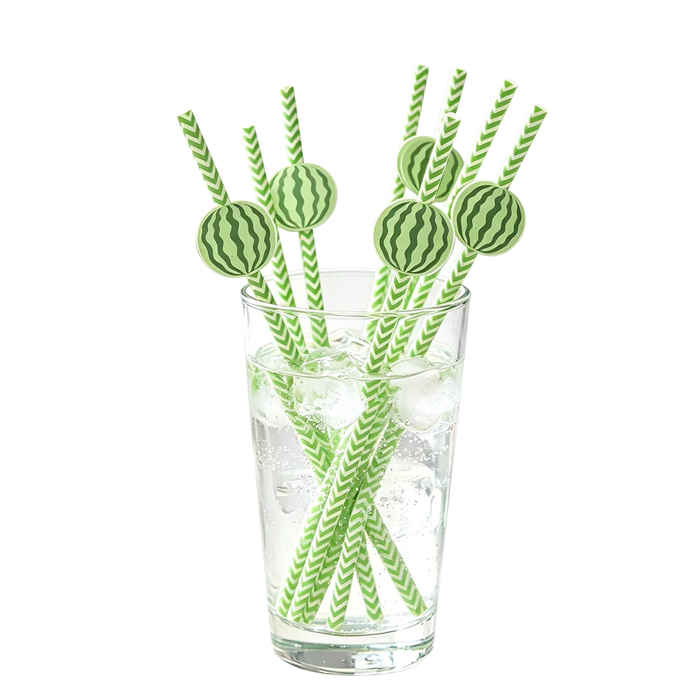 Watermelon Paper Straws – Disposable Party Straws 10/20/50 Pack Disposable Party Straws Babs A 20pcs