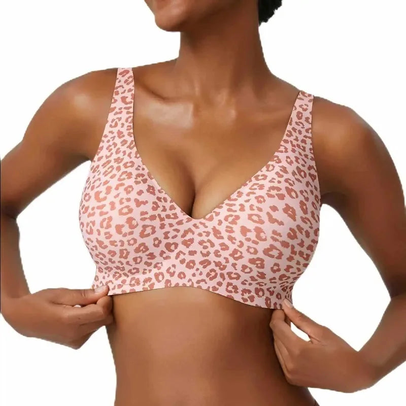 Leopard Print Wireless Bra – Seamless, Wire-Free Women's Lingerie Wireless Seamless Bra Babs