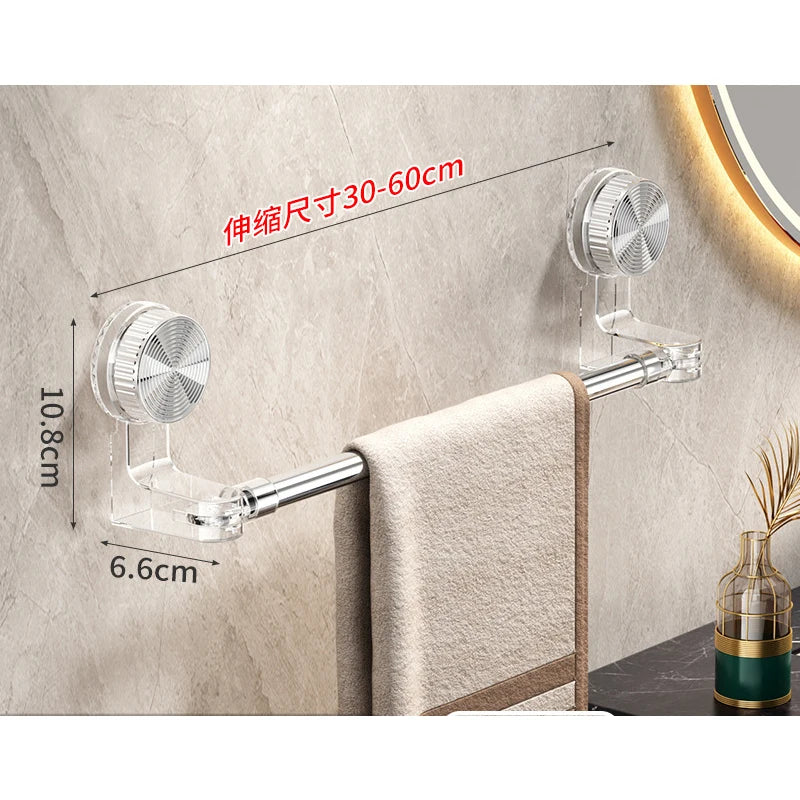 Retractable Suction Cup Towel Rack, No-Drill 30–60cm Towel Rack Babs White 30-60cm
