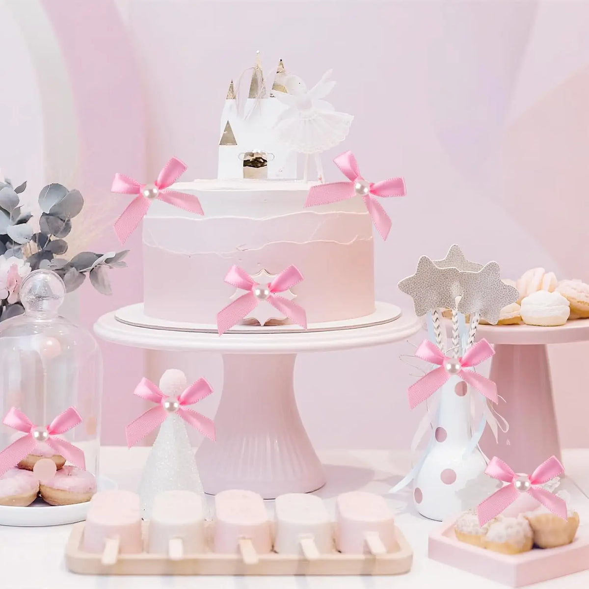 Pink Bow Cake Toppers – Birthday, Wedding & Baby Shower Cake Topper Babs