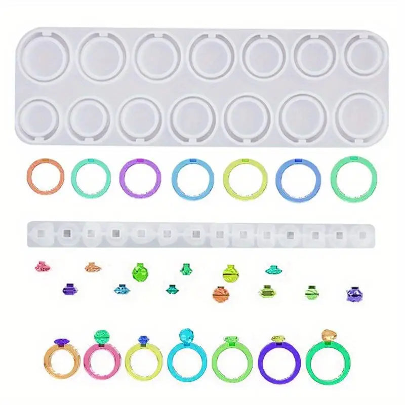 Silicone Ring & Pendant Mold – Epoxy Resin DIY Jewelry (2pcs) Resin Jewelry Mold Babs 2pcs