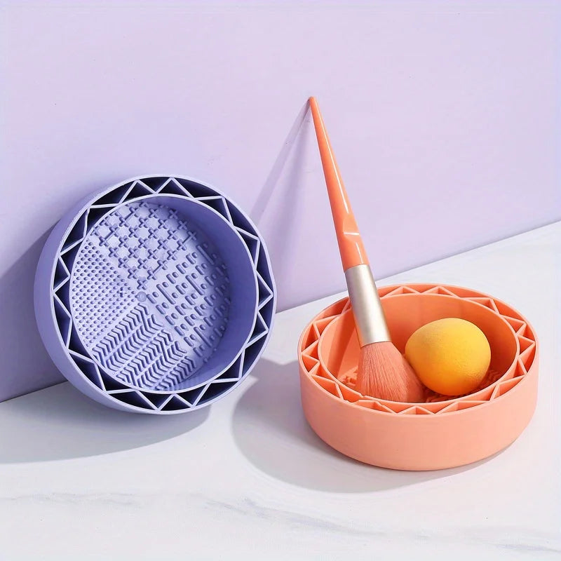 Silicone Makeup Brush Cleaner Bowl – Portable Washing Tool Makeup Brush Cleaner Babs