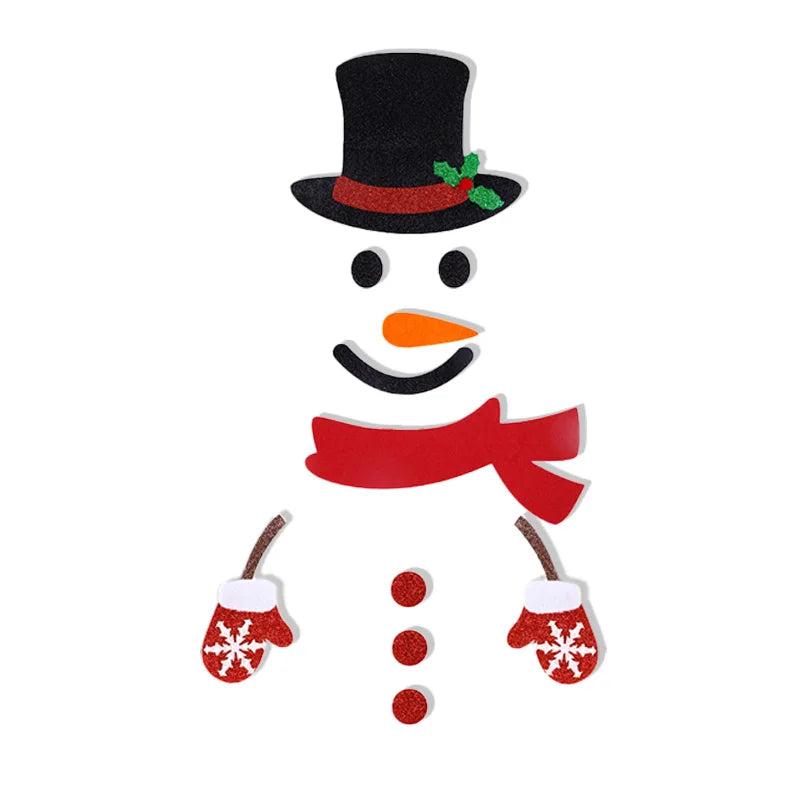 Christmas Snowman Wall & Window Stickers – 2026 New Year Decals Holiday Wall Decals Babs
