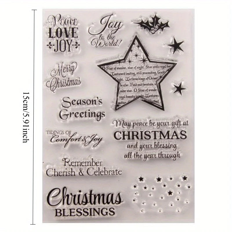 Christmas Star Clear Stamp – DIY Cards, Embossing & Scrapbook Clear Craft Stamp Babs
