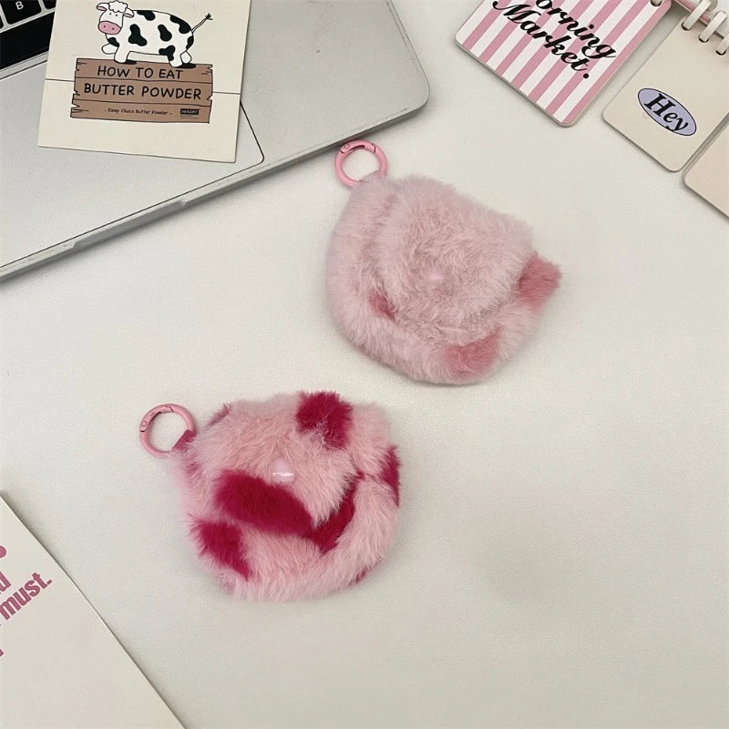 Plush Heart Earphone Bag – Cute Bluetooth Earbud Case Pouch Earbud Case Pouch Babs