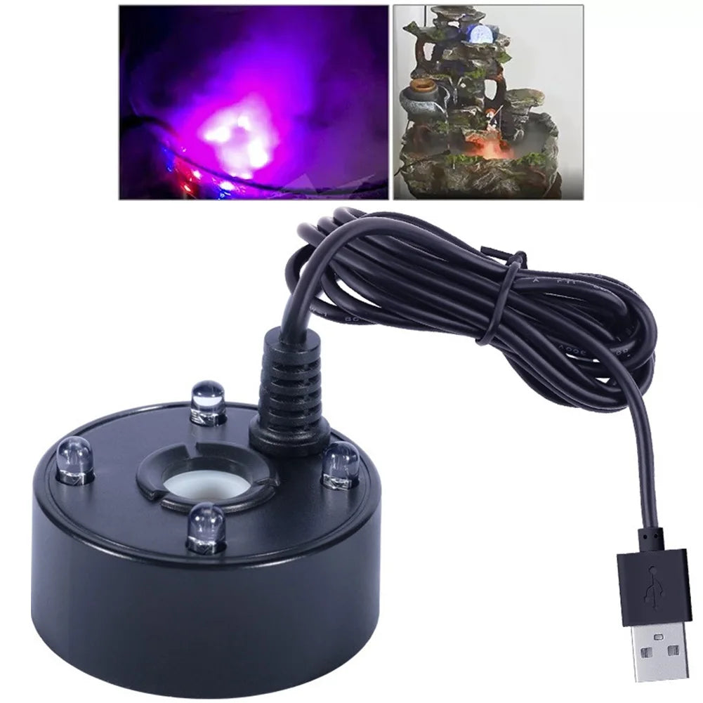 USB Mist Maker Fogger with LED Lights – Fish Tank & Pond Décor Ultrasonic Mist Maker Babs