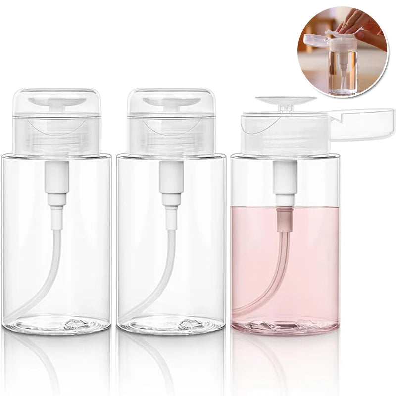 Lockable Push-Down Pump Dispenser Bottle – Nail & Makeup Pump Dispenser Bottle Babs