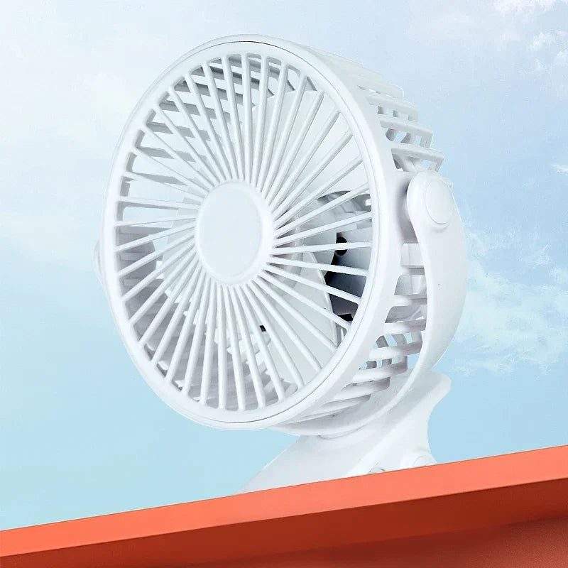 Clip-On Desktop Mini Fan – Quiet 3-Speed, Portable Summer Fan Clip-On Desk Fan Babs