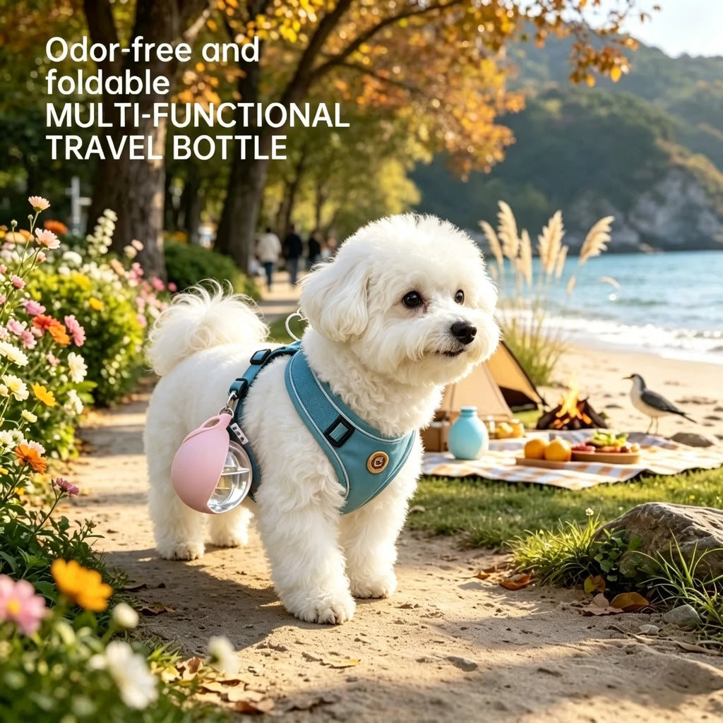 285ml Portable Dog Water Bottle – Collapsible Silicone Travel Cup Pet Travel Water Bottle Babs