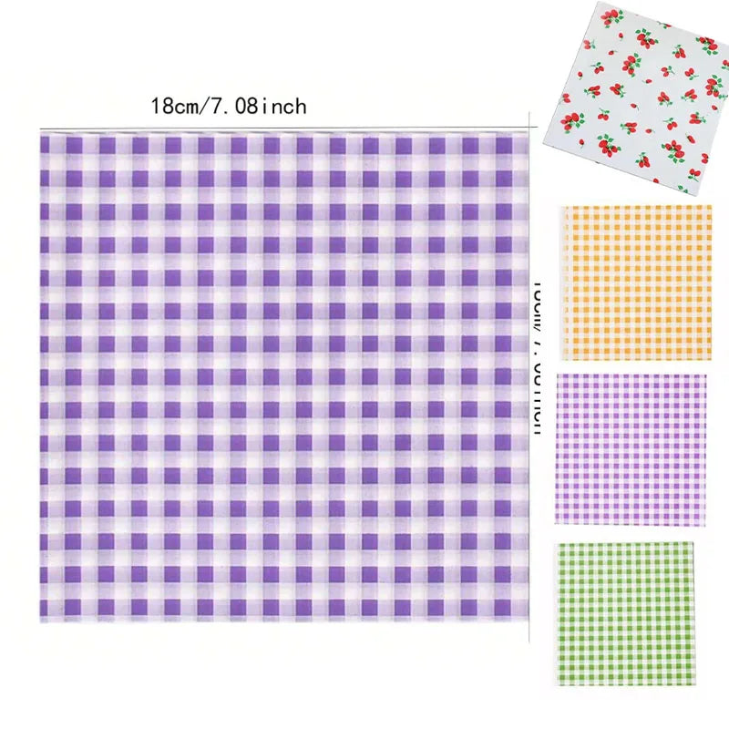 Gingham Wax Paper Sheets – Greaseproof Food Wrapping & Liners Food Wrapping Paper Babs