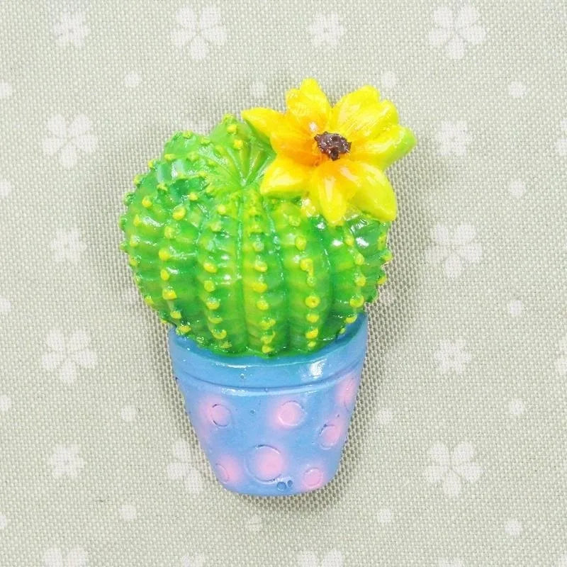 3D Cactus Fridge Magnet – Cute Resin Refrigerator Home Decor Decorative Fridge Magnet Babs