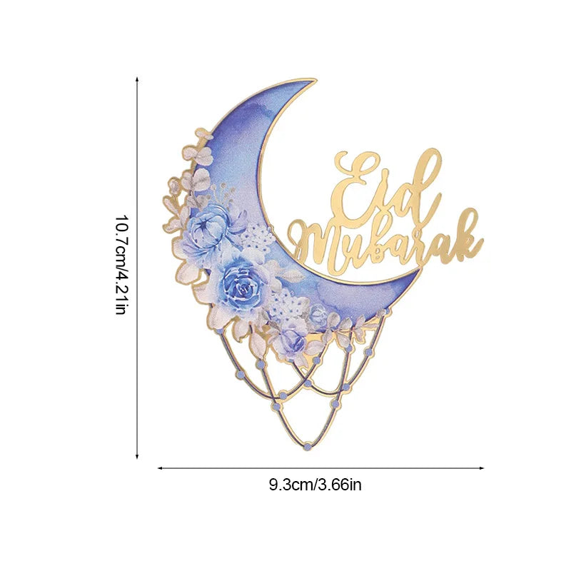Eid Mubarak Acrylic Cake Topper – Moon Flower DIY Decoration Acrylic Cake Topper Babs H