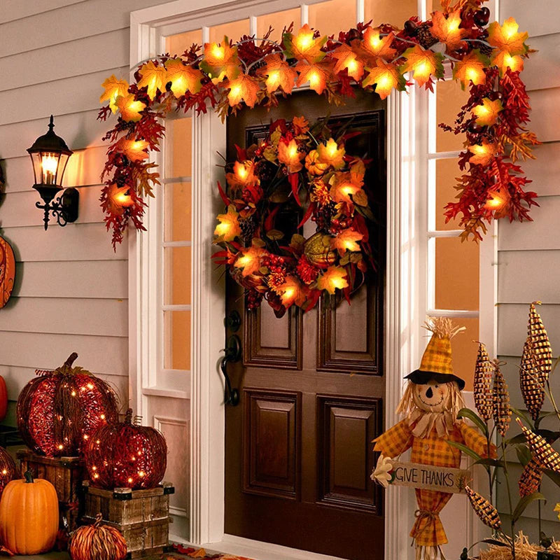 3M 20 LED Maple Leaf Fairy String Lights | Holiday Garland Decor LED Fairy String Lights Babs