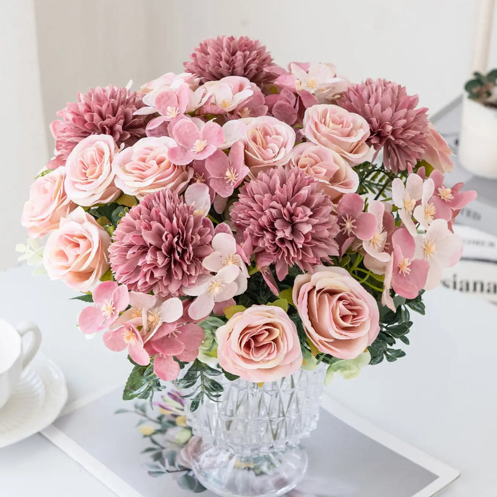 Artificial Silk Rose Bouquet – Wedding & Home Décor Flowers Artificial Silk Flowers Babs