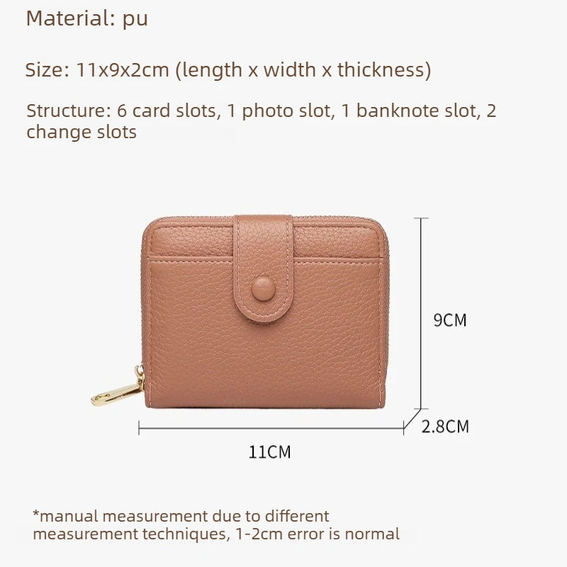 Women's Zipper Coin Purse – Multi Card Slot PU Clutch Wallet Zipper Clutch Wallet Babs