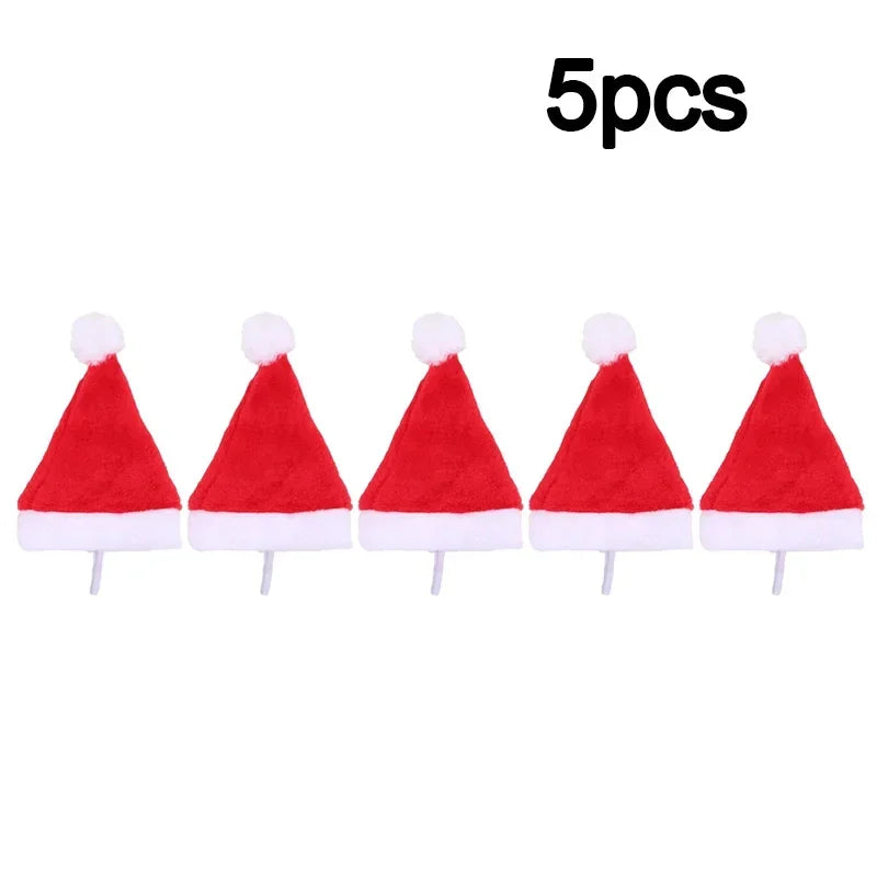 Festive Pet Santa Hat – Plush Christmas Cap for Dogs & Cats Pet Holiday Costume Babs red 5pcs