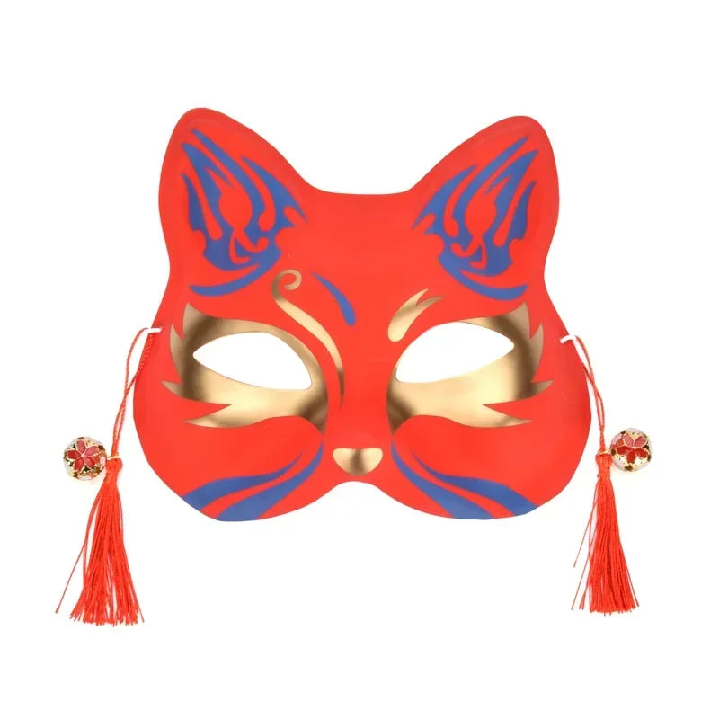 LED Light-Up Anime Fox Cat Half Face Mask – Cosplay Party LED Costume Mask Babs