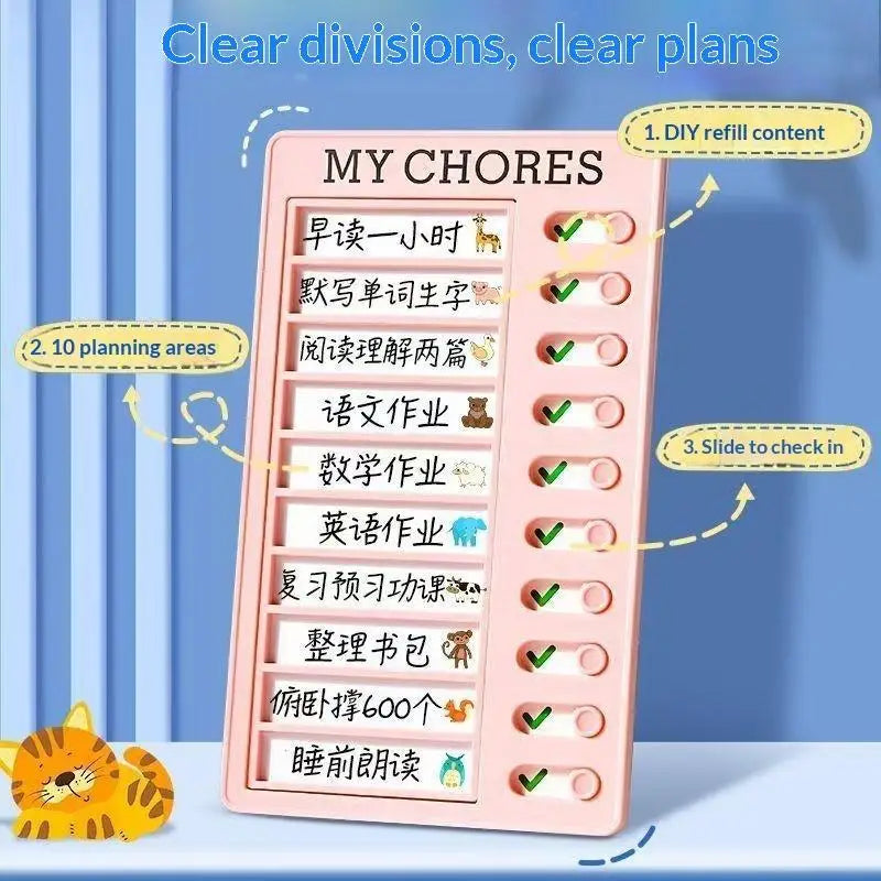 Sliding Chore Chart & To-Do Memo Sheets for Kids & Adults Chore Chart Planner Babs