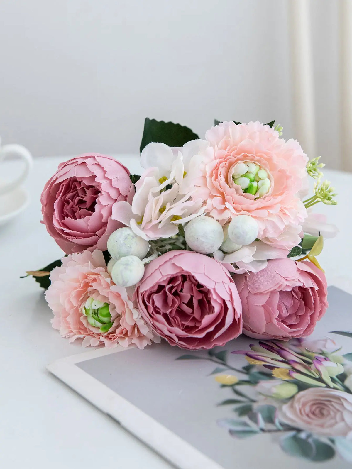Silk Artificial Rose Bouquet – Wedding & Home Décor Flowers Artificial Flower Bouquet Babs color 13 3 pcs