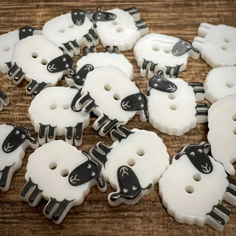 Sheep-Shaped Resin Buttons | 2-Hole DIY Fabric Buttons Novelty Craft Buttons Babs