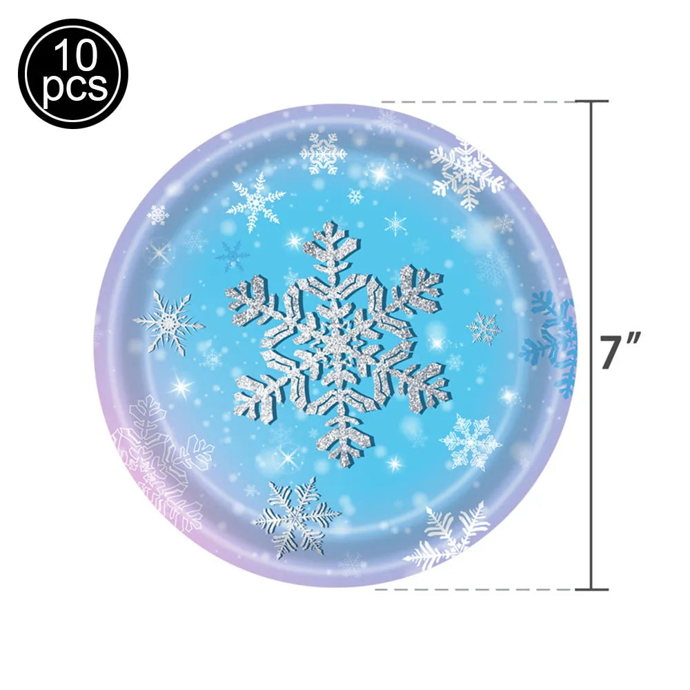 Frozen Winter Birthday Party Supplies – Plates, Cups & Balloons Party Supplies Set Babs Ruby As pictures show