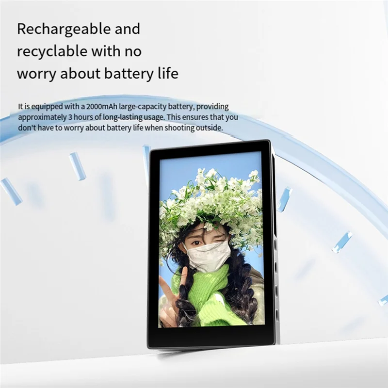 Wireless Vlog Selfie Monitor Screen | Magnetic Bluetooth Rear Camera Selfie Monitor Screen Babs