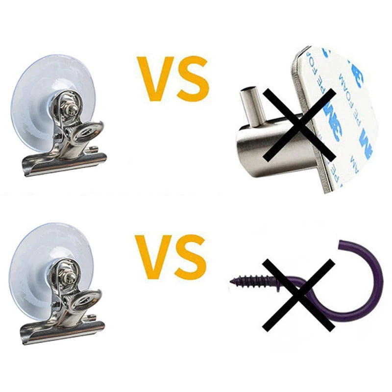 Suction Cup Clip Hook for Glass & Windows – 1 or 10 Pack Suction Cup Hook Babs