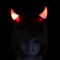 Red LED Devil Horns Headband – Glow Party Prop for Halloween LED Costume Headband Babs small horn