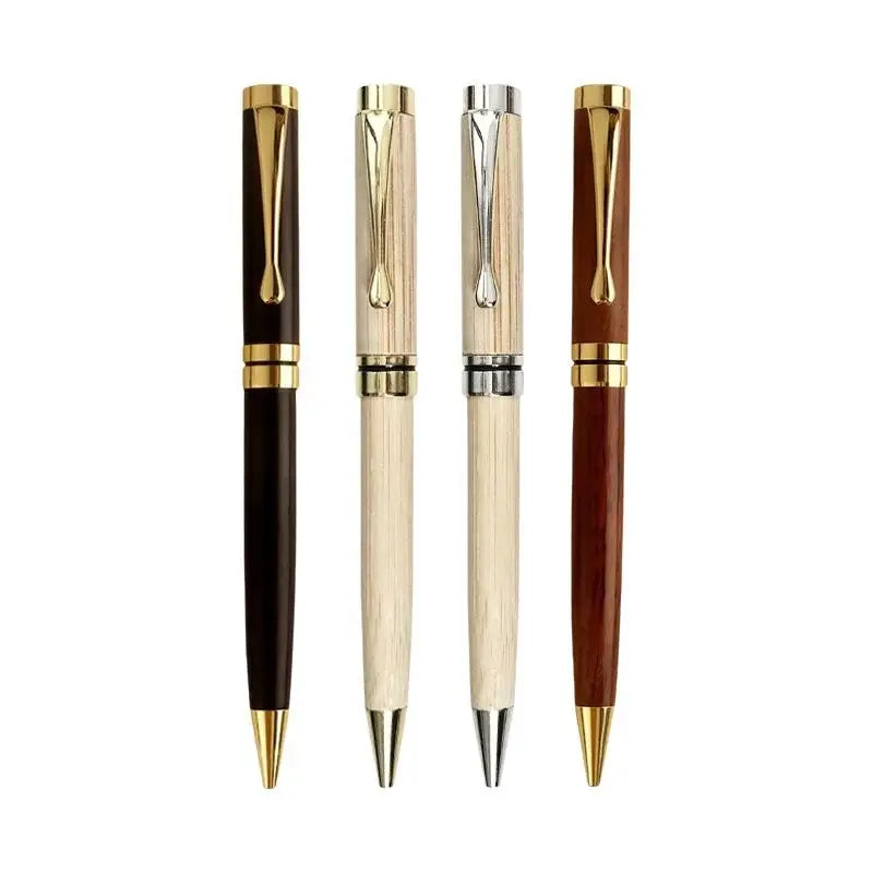 Metal & Sandalwood Rotating Ballpoint Pen with Gift Case Luxury Ballpoint Pen Babs