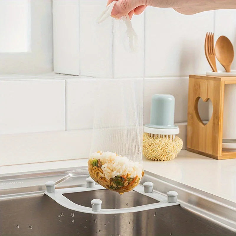 Triangle Sink Drain Rack + 30 Filter Bags – Anti-Clog Sink Drain Filter Babs