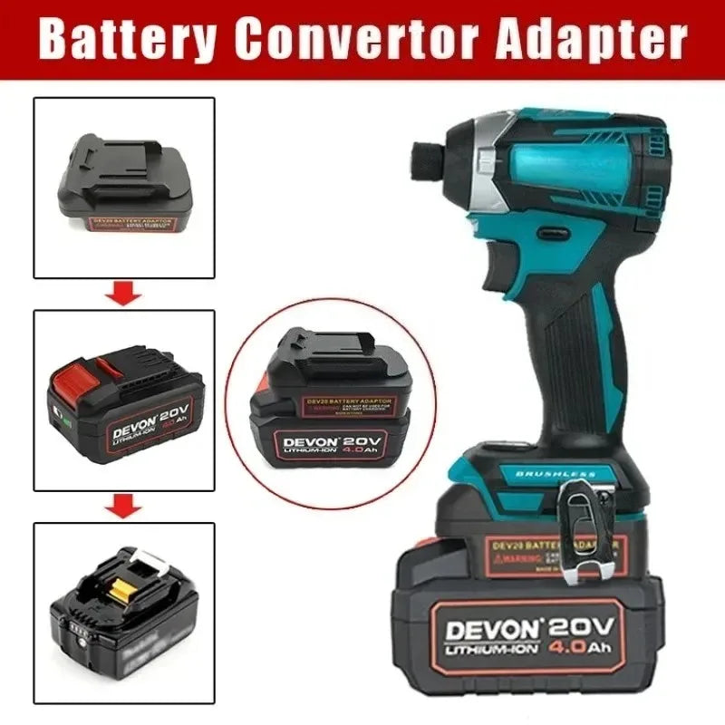 DEVON 20V to Makita 18V BL Battery Adapter Converter Battery Adapter Converter Babs