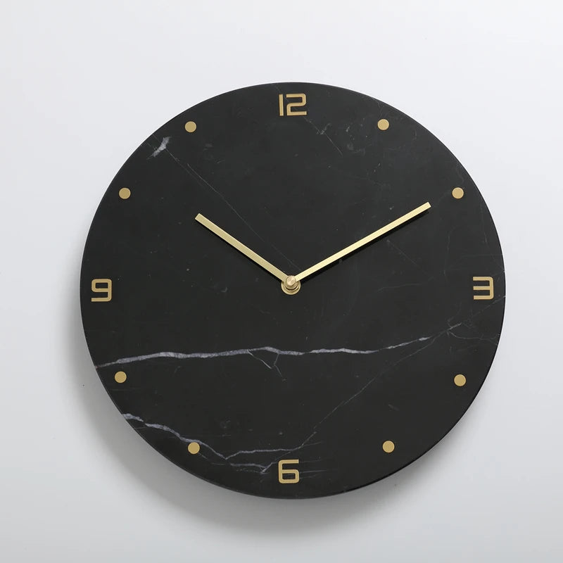 Nordic Large Marble Wall Clock – Silent Quartz, Modern Décor Wall Clock Babs