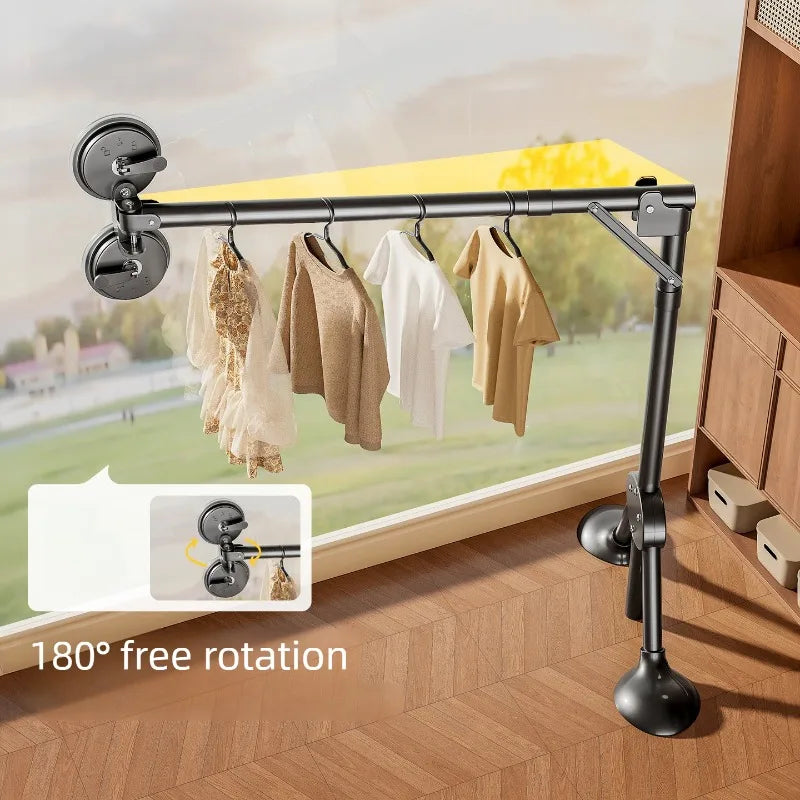 Suction Cup Folding Clothes Drying Rack – Retractable Large Clothes Drying Rack Babs