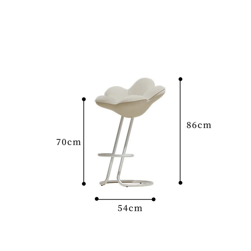 Nordic Petal Dining Chair – Modern Fabric Upholstered Home Chair Dining Chair Babs White-70CM